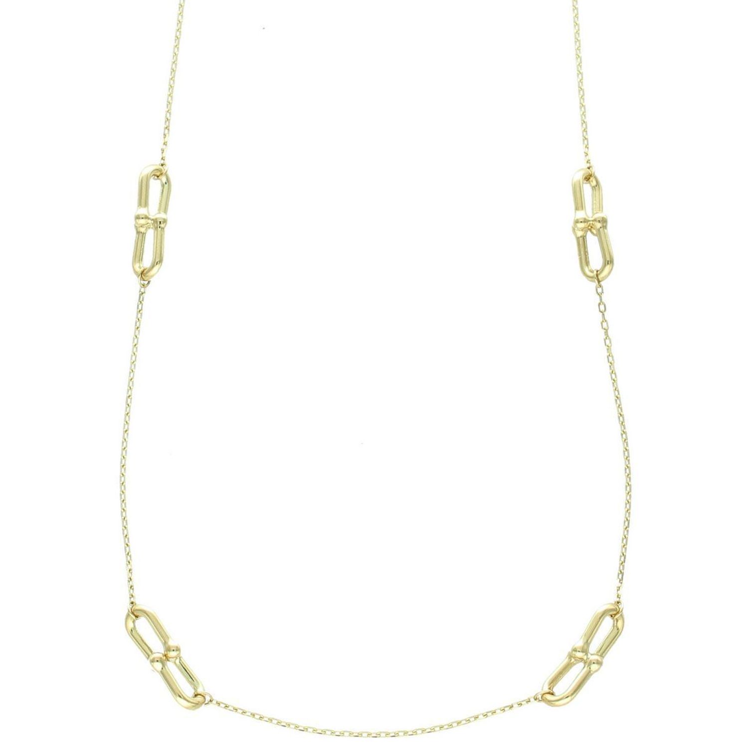 Elegancki złoty naszyjnik damski próby 585 w stylu ankier, zdobiony elementami Cartierr. Długość 42 cm + 3 cm, waga 3,00 g, zapięcie na karabińczyk. Idealny do codziennych1.jpg