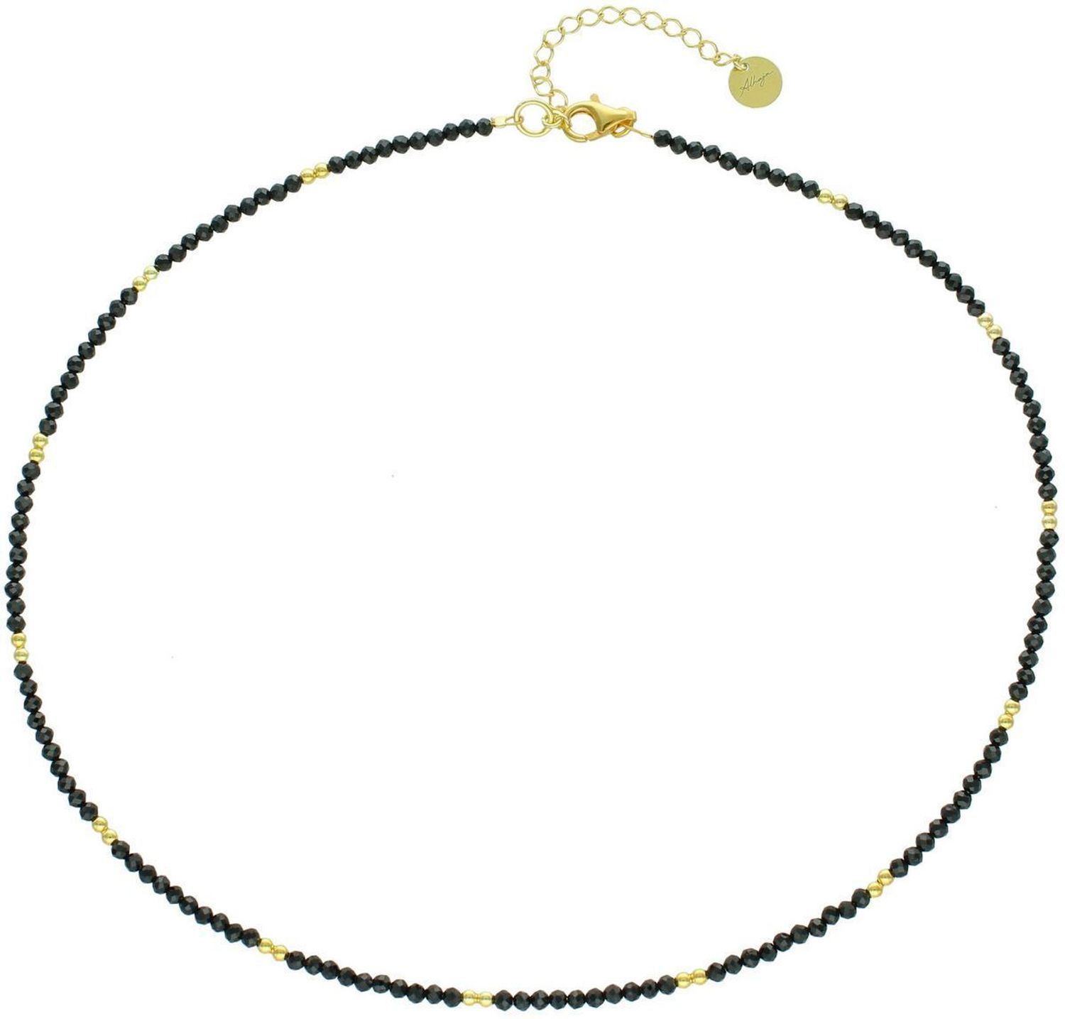 Elegancki naszyjnik srebrny 925, pozłacany, z turmalinami. Długość 42+6 cm, waga 6,22 g. Idealny prezent i subtelny dodatek do stylizacji.1.jpg