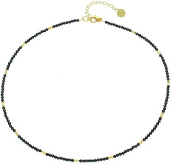 Elegancki naszyjnik srebrny 925, pozłacany, z turmalinami. Długość 42+6 cm, waga 6,22 g. Idealny prezent i subtelny dodatek do stylizacji.1.jpg