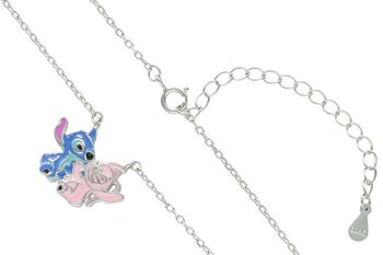 Naszyjnik srebrny próby 925 dla dzieci z zawieszką Lilo i Stitch. Model DIA-NSZ-13877-925, długość łańcuszka 42 cm + 3 cm, zawieszka 1,8 × 1,2 cm, waga 2,80 g. Bajkowy i uroczy prezent 2.jpg