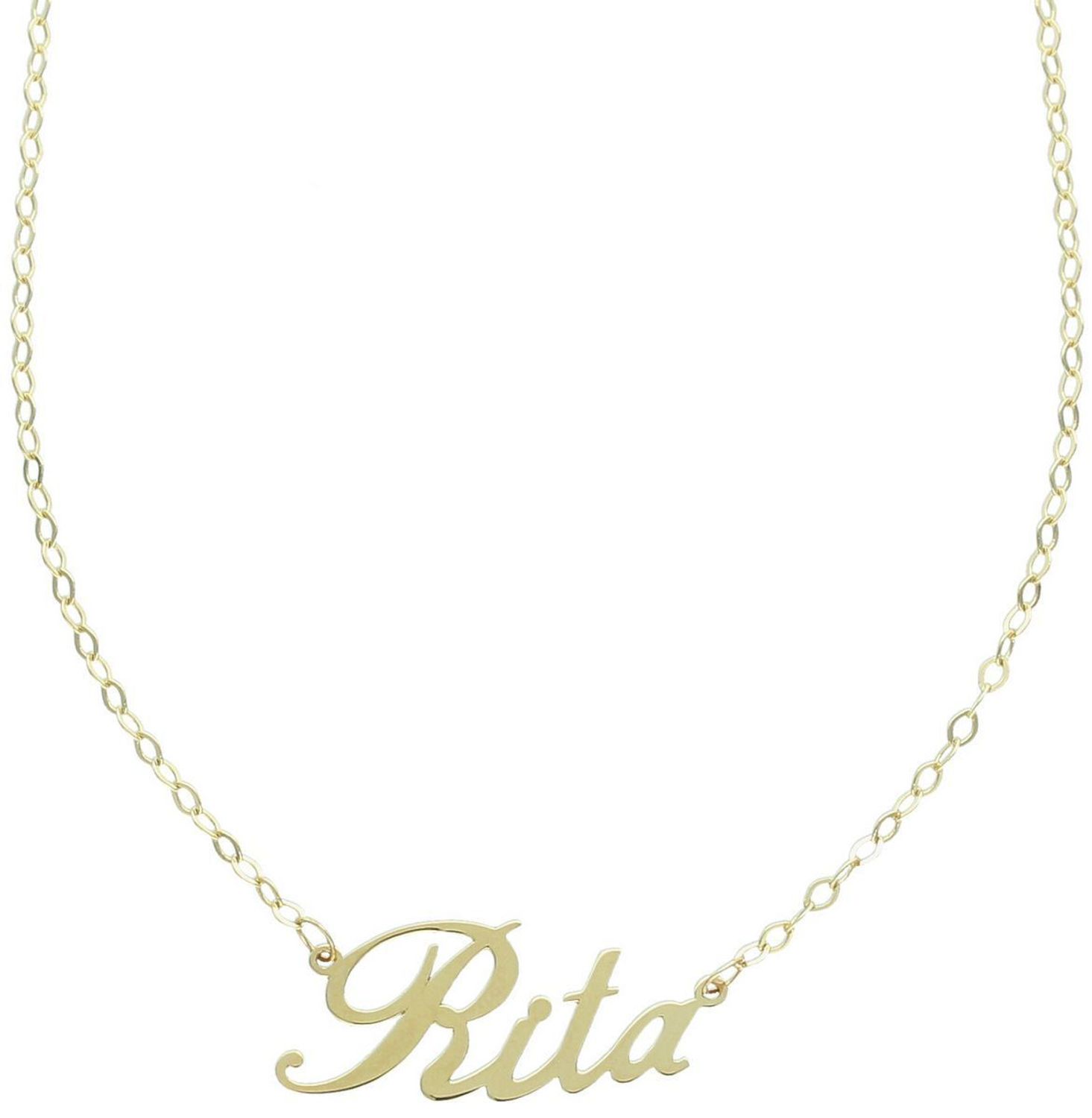 Personalizowany naszyjnik złoty 585, łańcuszek ankier z napisem „Rita”. Długość 42+3 cm, waga 2,21 g. Elegancki prezent i codzienny dodatek.1.jpg