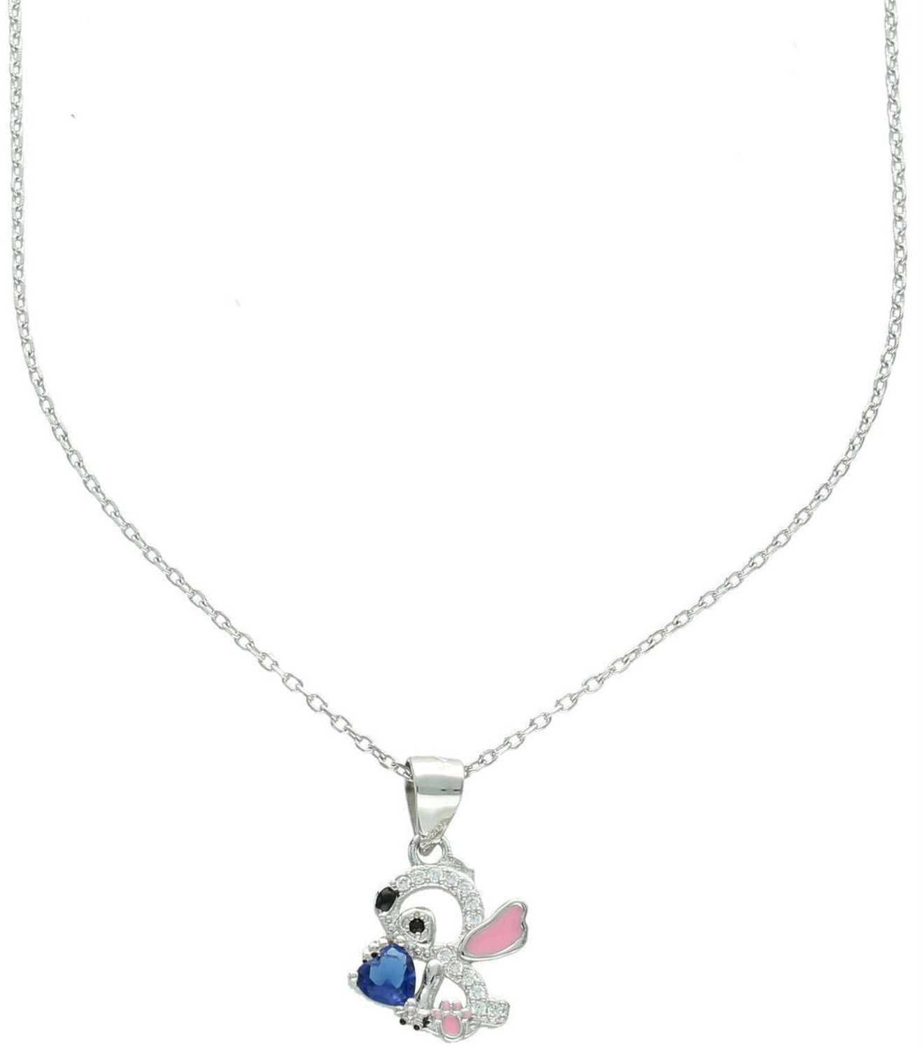 Naszyjnik dziecięcy ze srebra próby 925 z zawieszką Stitch zdobioną cyrkoniami. Model DIA-NSZ-13970-925 na delikatnym łańcuszku ankier, długość 36 + 3 cm, waga 2,40 g. Idealny prezent d2.jpg