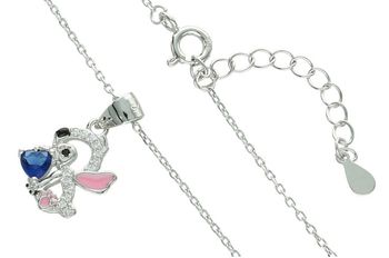 Naszyjnik dziecięcy ze srebra próby 925 z zawieszką Stitch zdobioną cyrkoniami. Model DIA-NSZ-13970-925 na delikatnym łańcuszku ankier, długość 36 + 3 cm, waga 2,40 g. Idealny prezen3.jpg