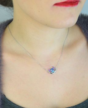 Naszyjnik dziecięcy ze srebra próby 925 z zawieszką Stitch zdobioną emalią. Model DIA-NSZ-13971-925 na łańcuszku ankier, długość 36 + 3 cm, waga 2,50 g, zapięcie na karabińczyk. Idealny prezent dla dziewczynki (4).JPG