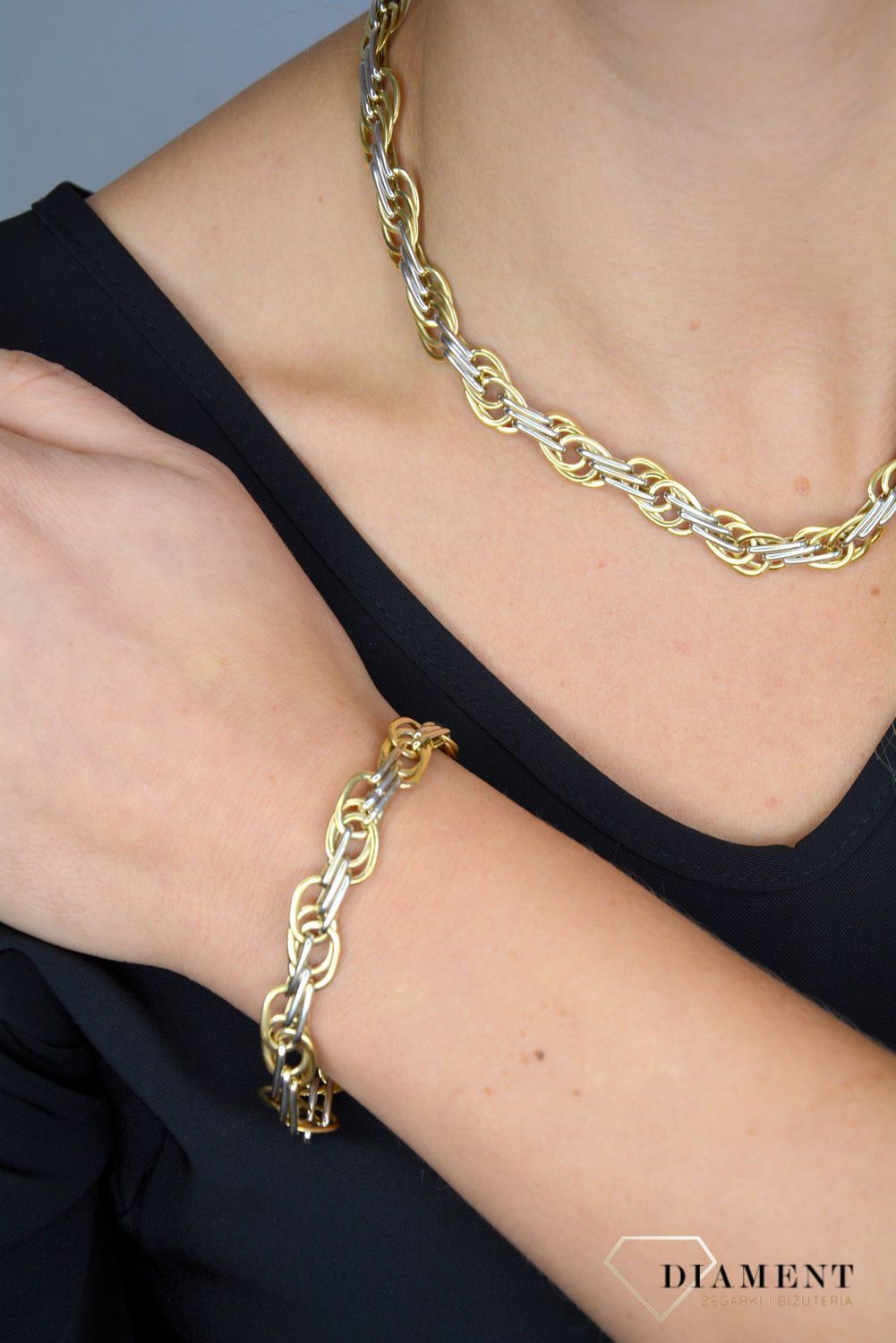 Złota kolia 585 'Plątanina uczuć' DIA-NSZ-1412-585.jpg