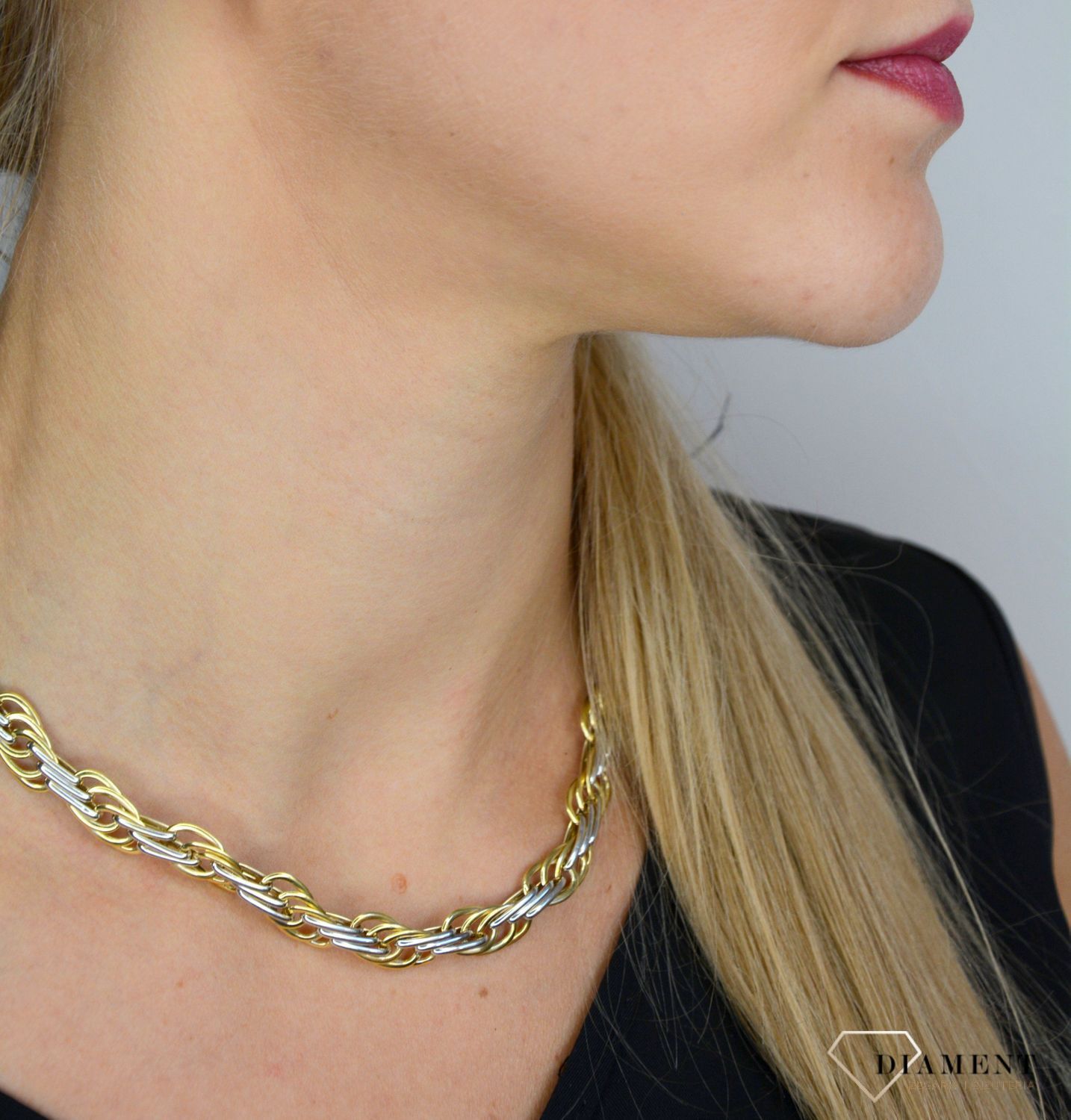 Złota kolia 585 'Plątanina uczuć' DIA-NSZ-1412-585.jpg