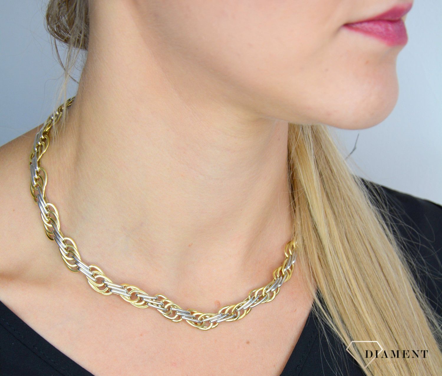 Złota kolia 585 'Plątanina uczuć' DIA-NSZ-1412-585.jpg