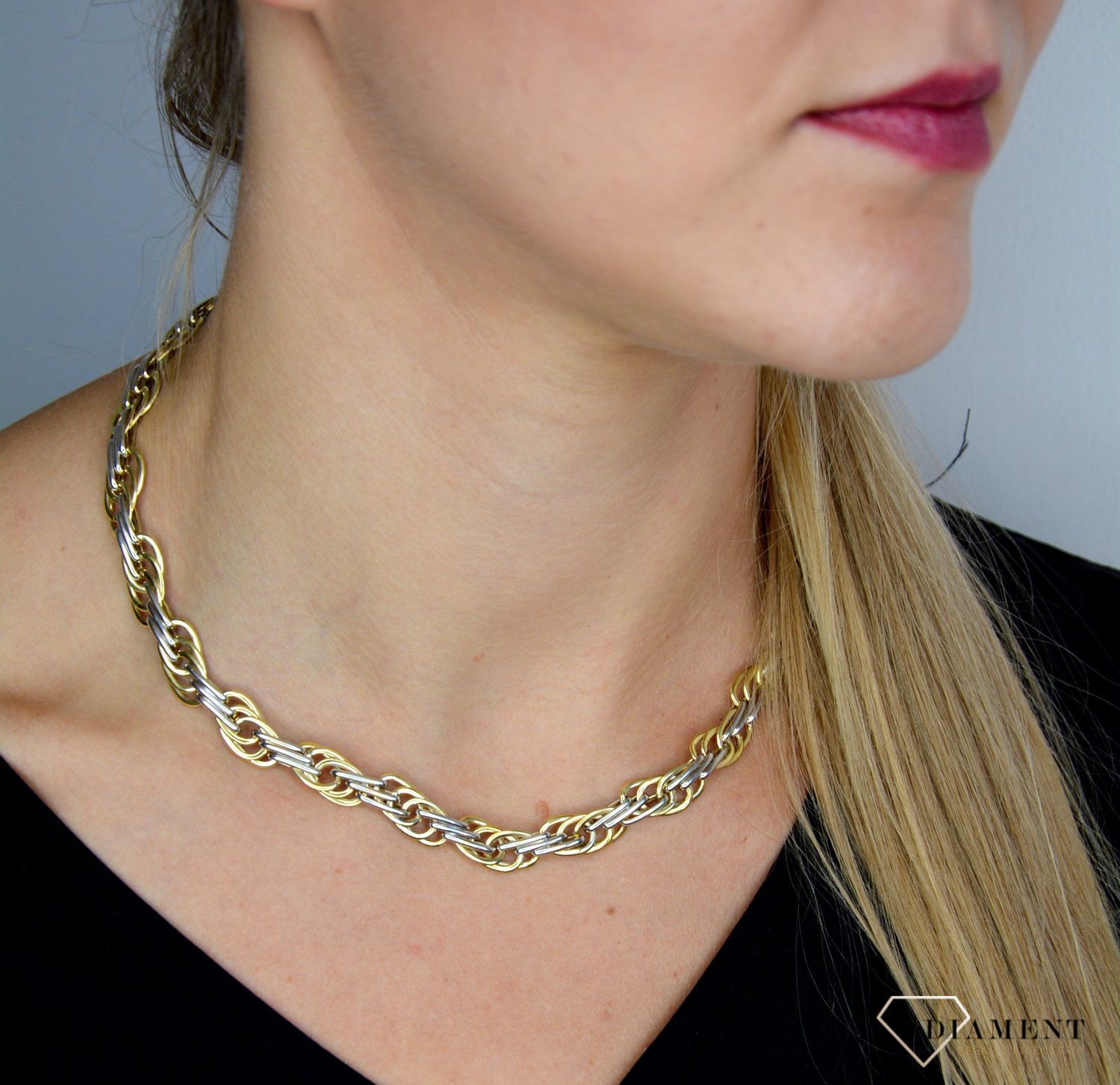 Złota kolia 585 'Plątanina uczuć' DIA-NSZ-1412-585.jpg