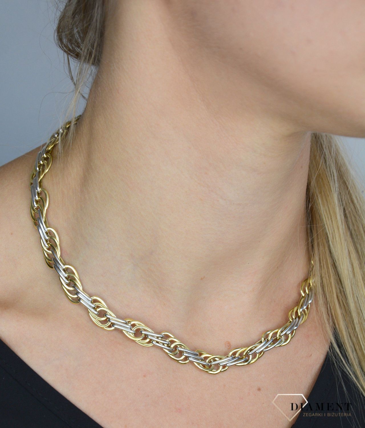 Złota kolia 585 'Plątanina uczuć' DIA-NSZ-1412-585.jpg