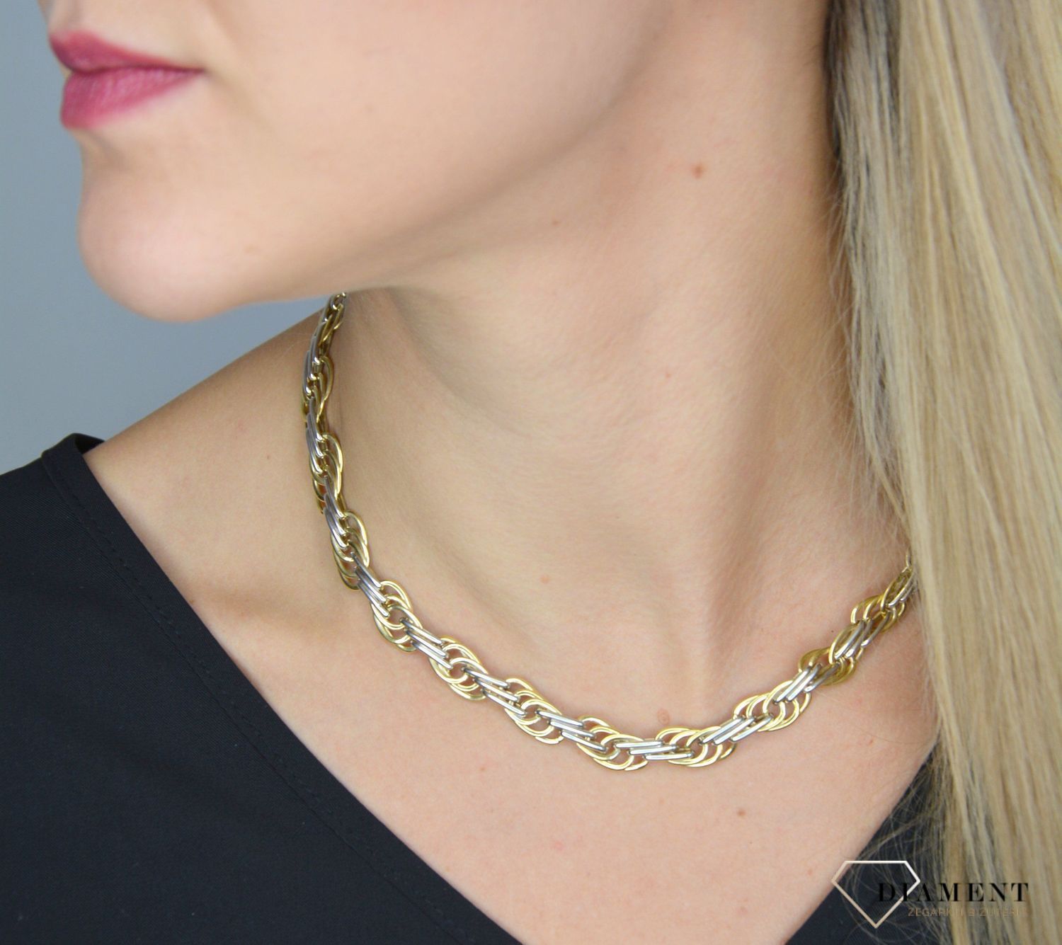 Złota kolia 585 'Plątanina uczuć' DIA-NSZ-1412-585.jpg