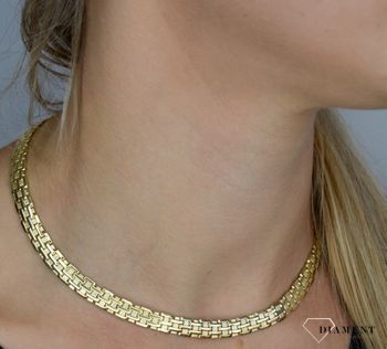 Złoty naszyjnik 585 'Kolia kobiecy urok' DIA-NSZ-1413-585 💎 Naszyjnik o nowoczesnym i ponadczasowym wzorze 💎 Naszyjnik został wykonany z najwyższej jakości 14-karatowego żółtego złot (8).JPG