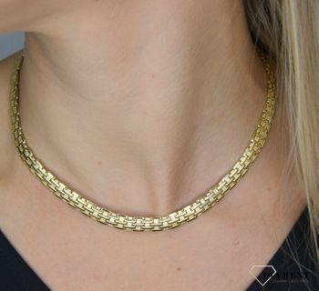 Złoty naszyjnik 585 'Kolia kobiecy urok' DIA-NSZ-1413-585 💎 Naszyjnik o nowoczesnym i ponadczasowym wzorze 💎 Naszyjnik został wykonany z najwyższej jakości 14-karatowego żółtego złot.JPG