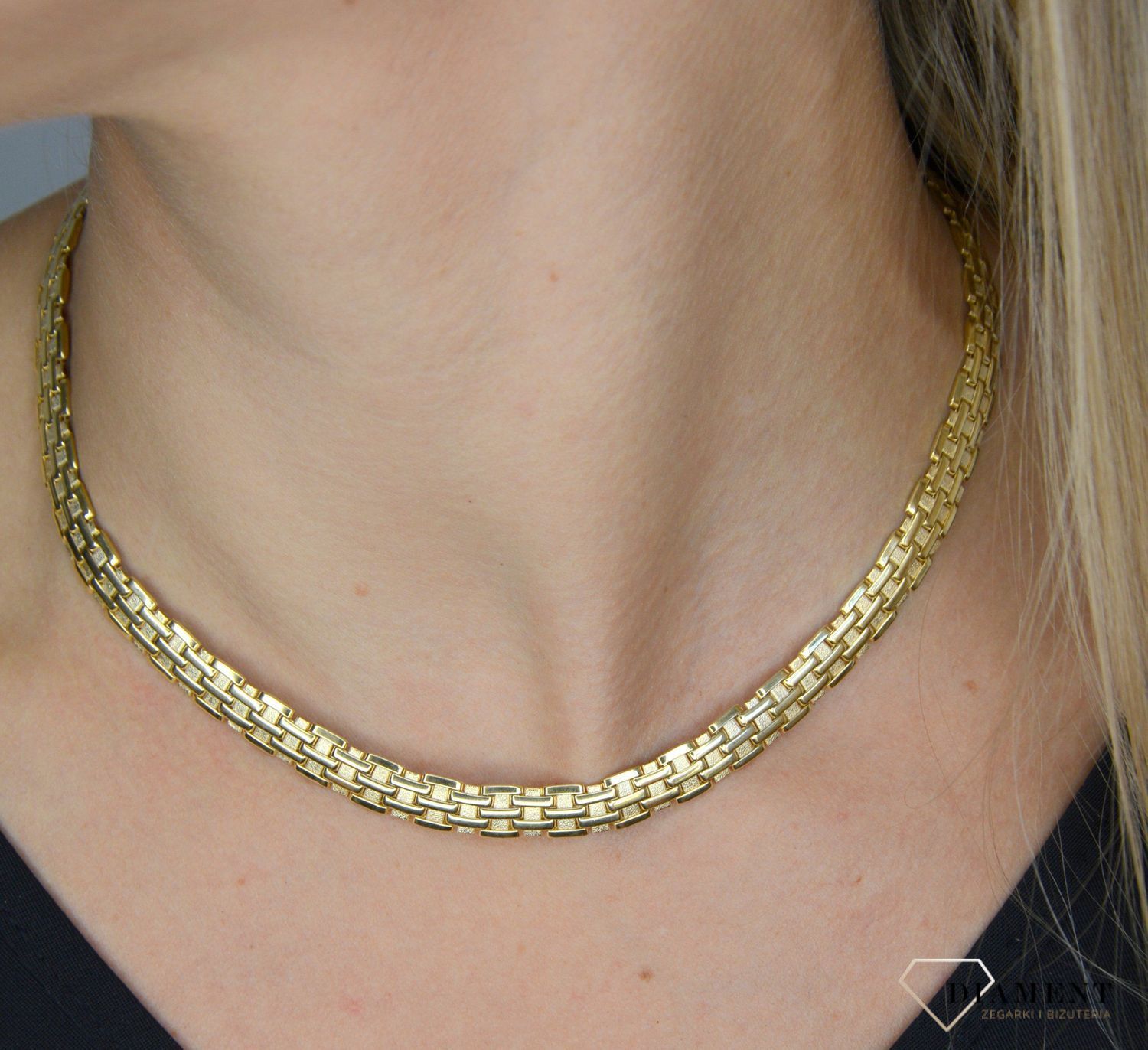 Złoty naszyjnik 585 'Kobieca kolia ze złota' DIA-NSZ-1413-585.jpg