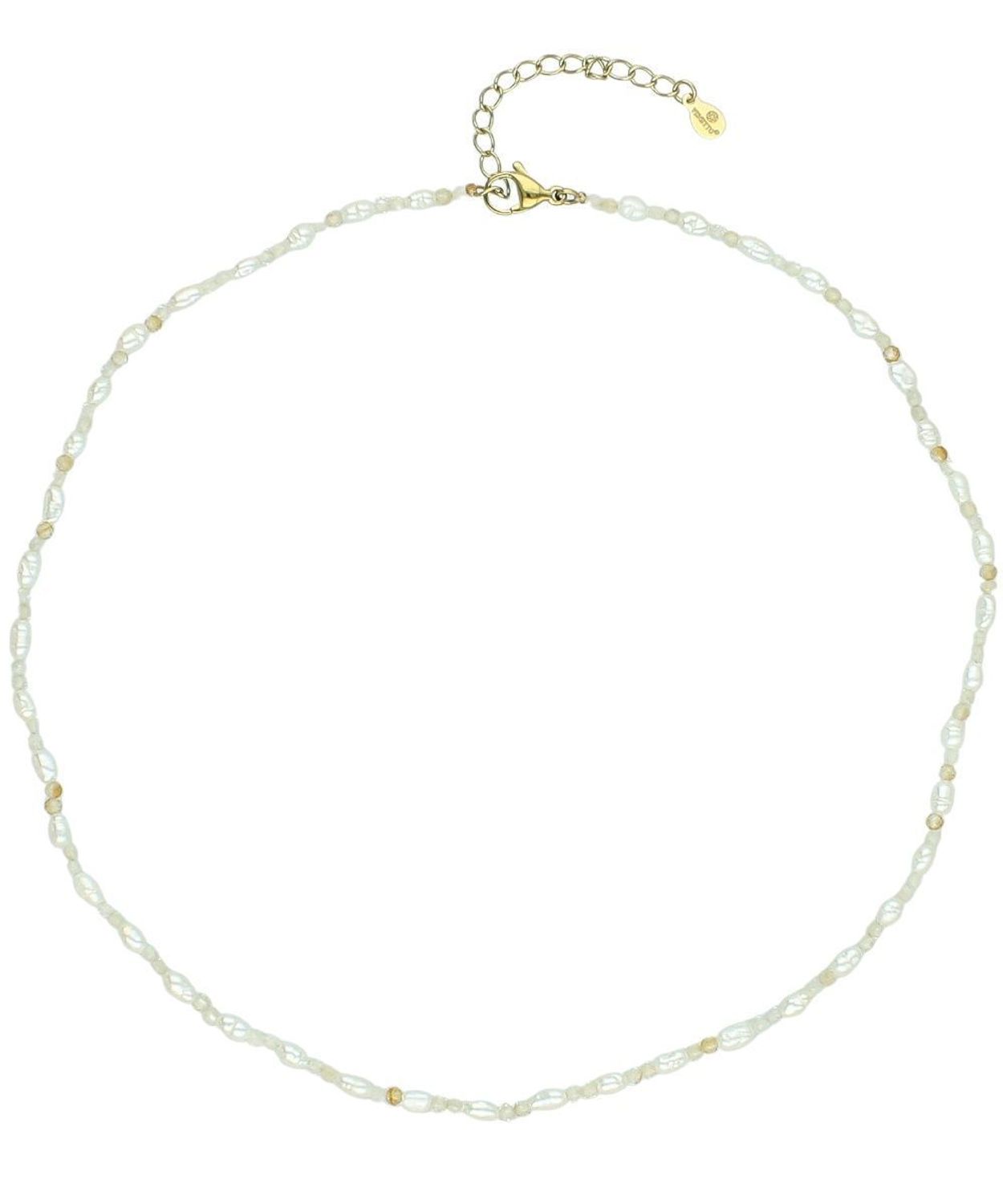 Naszyjnik z cytrynem i perłą hodowlaną 45 cm stal szlachetna złota DIA-NSZ-14172-STAL naszyjnik.jpg