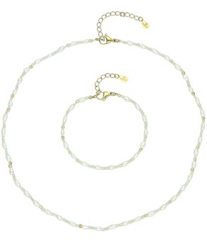 Naszyjnik z cytrynem i perłą hodowlaną 45 cm stal szlachetna złota DIA-NSZ-14172-STAL.jpg