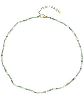 Naszyjnik ze stali szlachetnej z perłą hodowlaną i naturalnym fluorytem.jpg