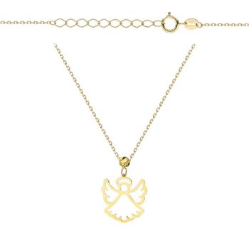 Złoty naszyjnik celebrytka Aniołek próba 375 – delikatny łańcuszek z zawieszką na chrzest i komunię (2).jpg