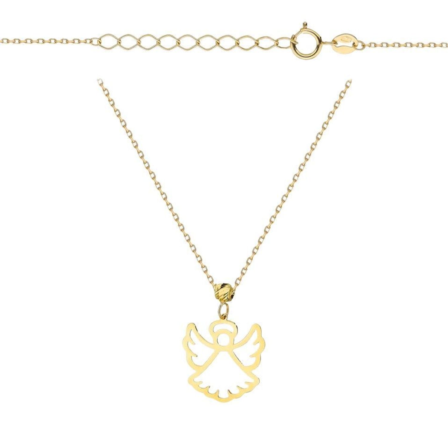 Złoty naszyjnik celebrytka Aniołek próba 375 – delikatny łańcuszek z zawieszką na chrzest i komunię (1).jpg