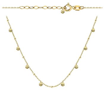 Złoty naszyjnik z wiszącymi gładkimi kulkami próba 585 – elegancka celebrytka (1).jpg