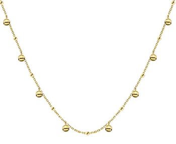 Złoty naszyjnik z wiszącymi gładkimi kulkami próba 585 – elegancka celebrytka (2).jpg