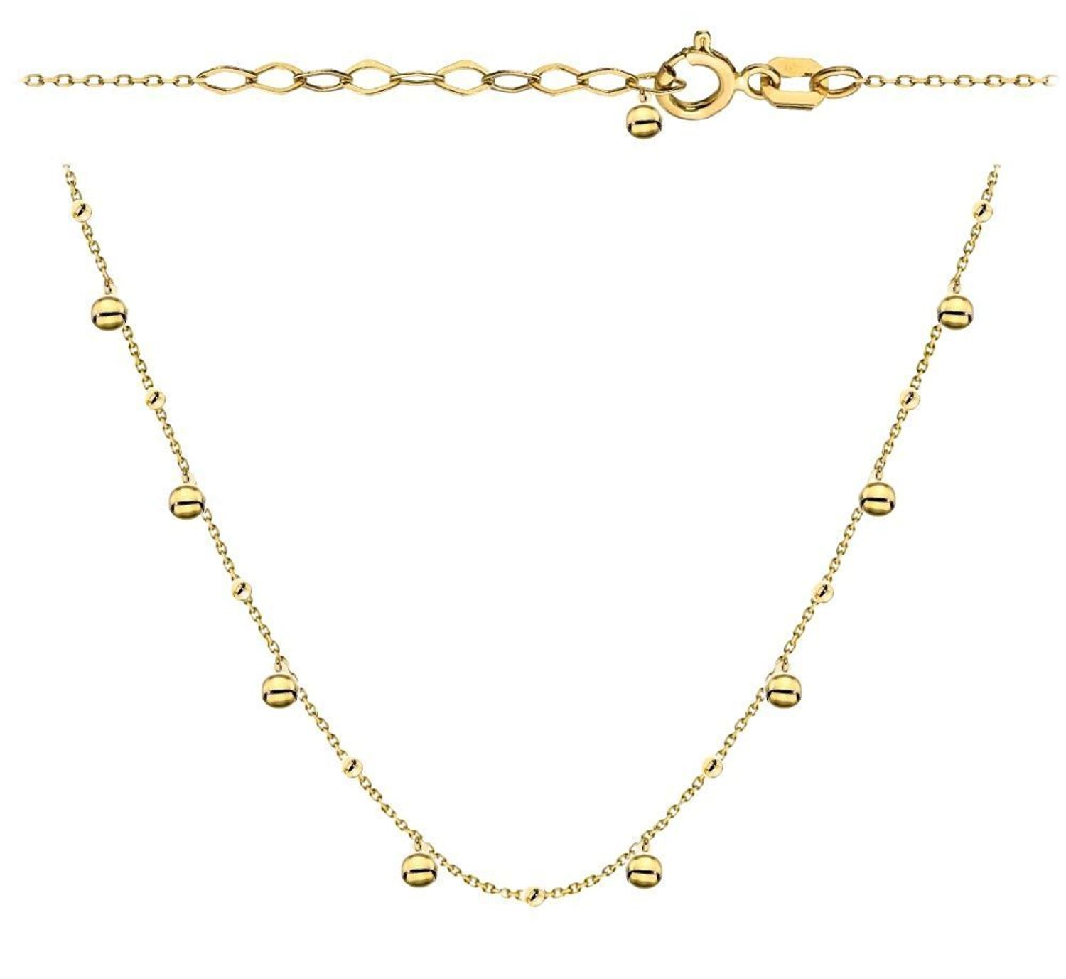 Złoty naszyjnik z wiszącymi gładkimi kulkami próba 585 – elegancka celebrytka (2).jpg