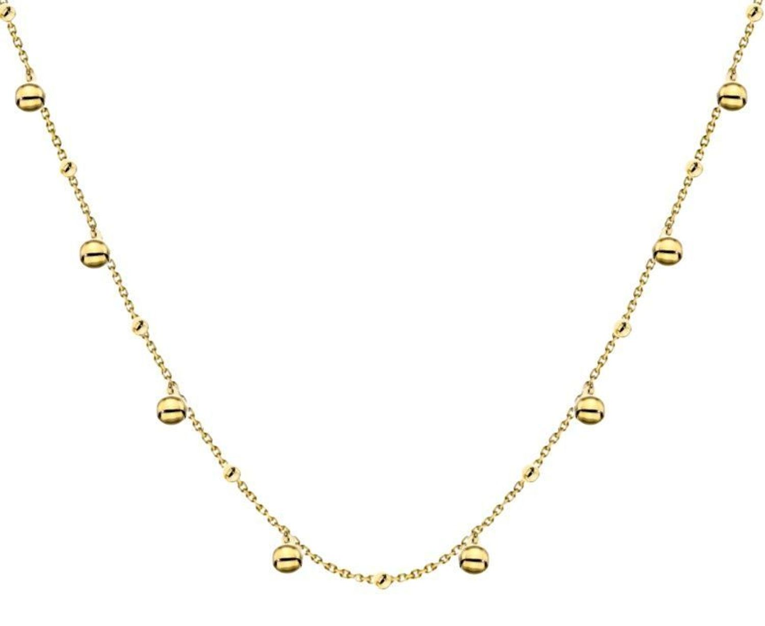 Złoty naszyjnik z wiszącymi gładkimi kulkami próba 585 – elegancka celebrytka (2).jpg