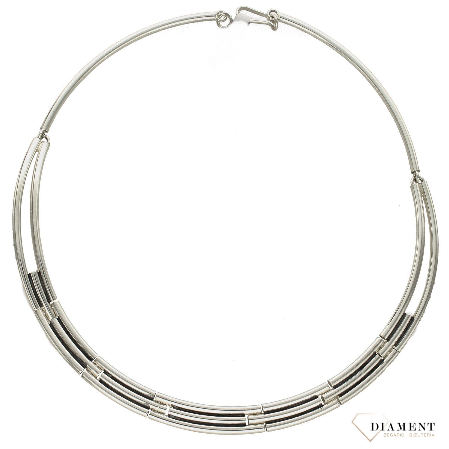 Srebrny naszyjnik 925 'Srebrna kolia' proste blaszki DIA-NSZ-1714-925.jpg
