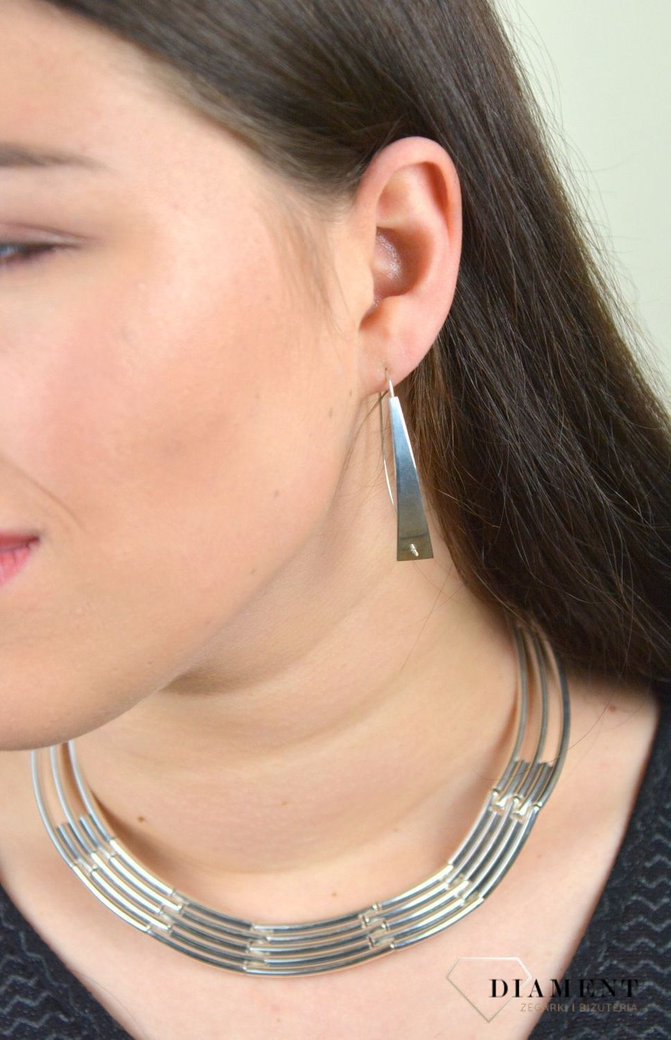 Srebrny naszyjnik 925 'Srebrna kolia' proste blaszki DIA-NSZ-1714L-925.jpg