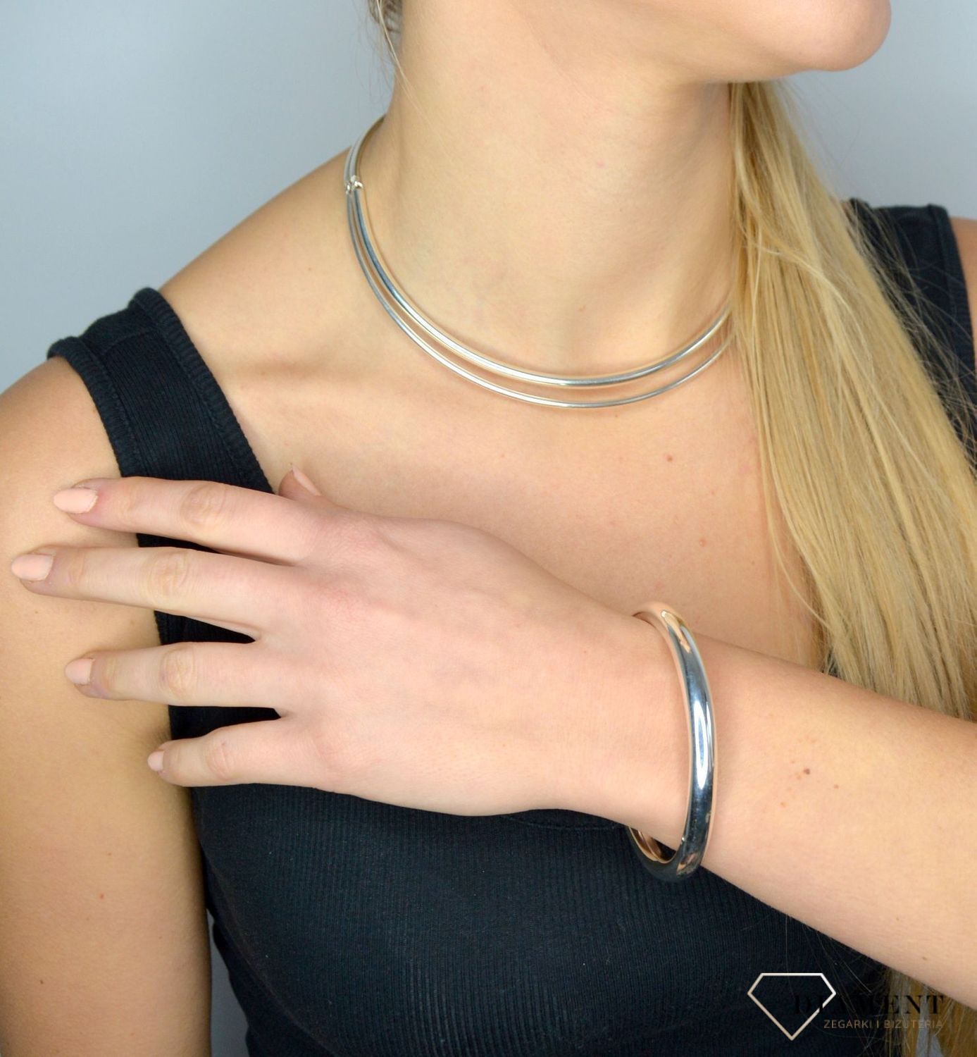 Srebrny naszyjnik 'Srebrna obroża' proste blaszki DIA-NSZ-1715-925.jpg