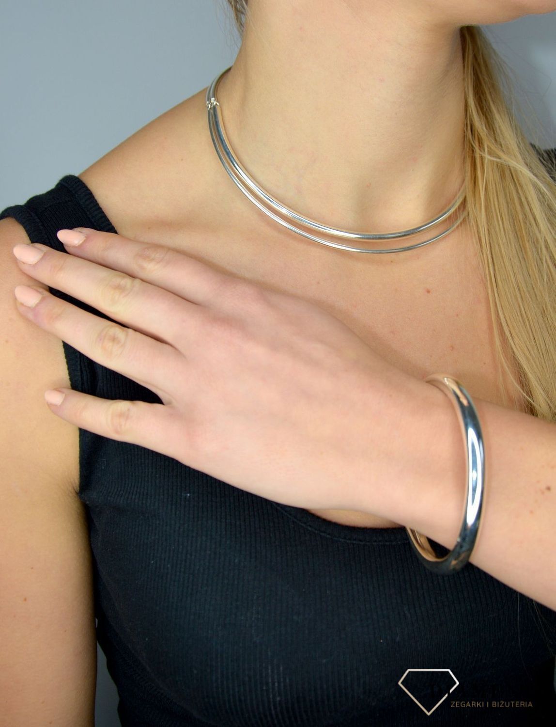 Srebrny naszyjnik 'Srebrna obroża' proste blaszki DIA-NSZ-1715-925.jpg