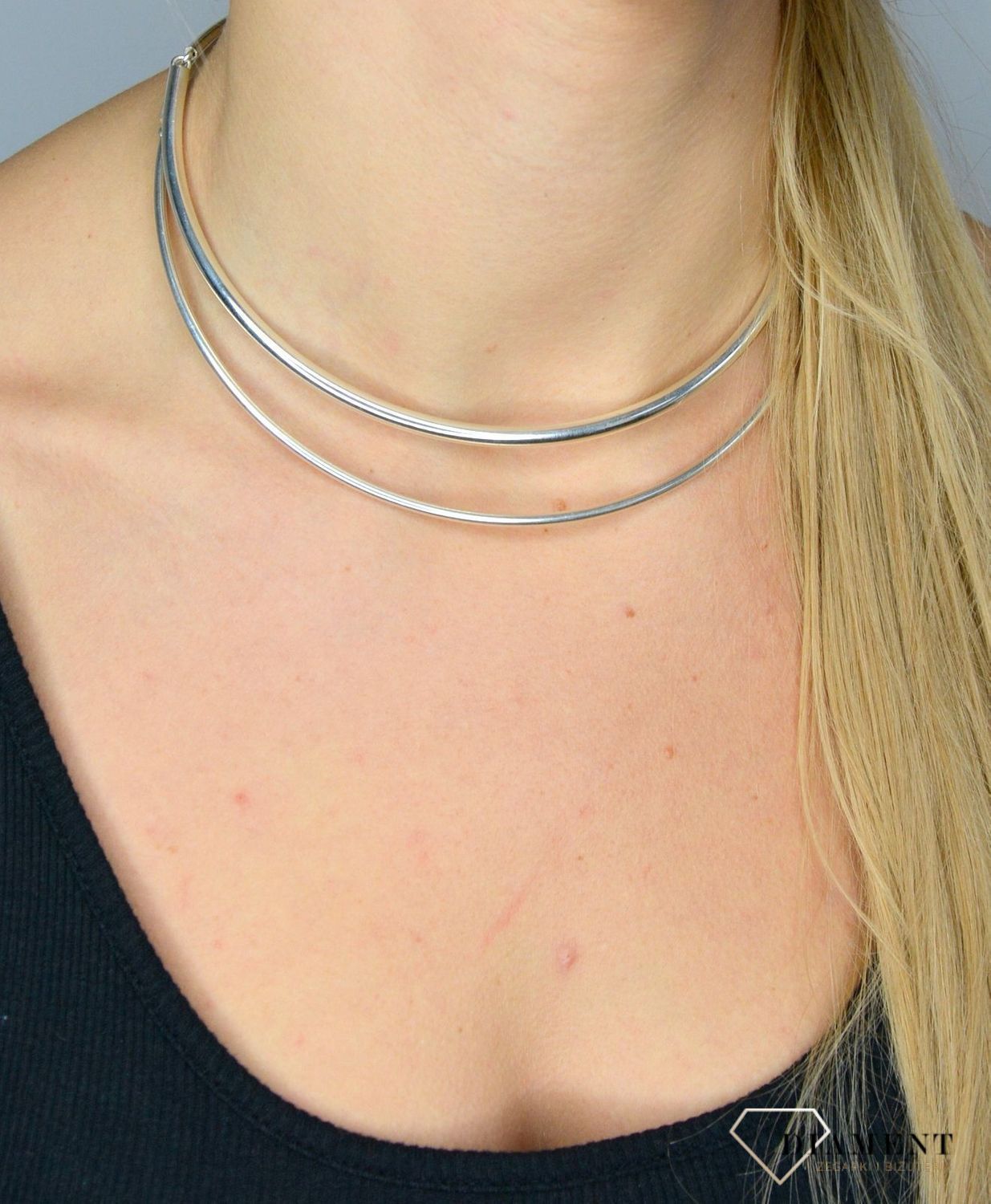 Srebrny naszyjnik 'Srebrna obroża' proste blaszki DIA-NSZ-1715-925.jpg