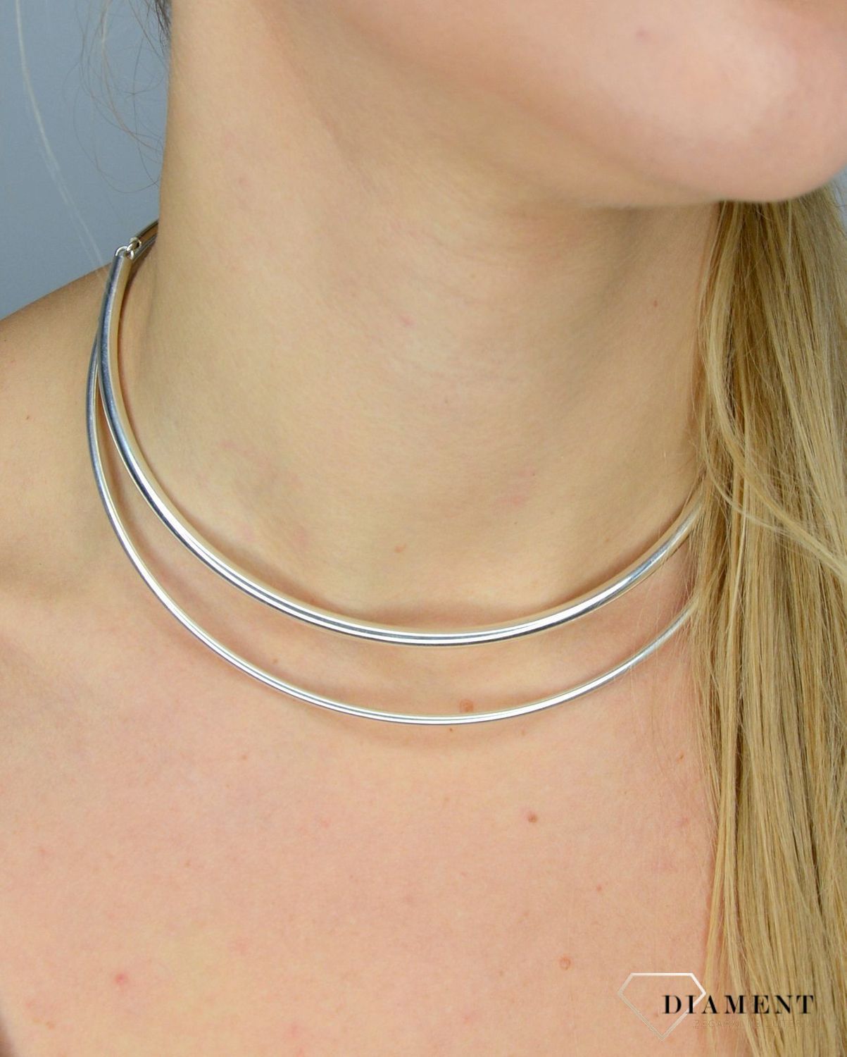 Srebrny naszyjnik 'Srebrna obroża' proste blaszki DIA-NSZ-1715-925.jpg