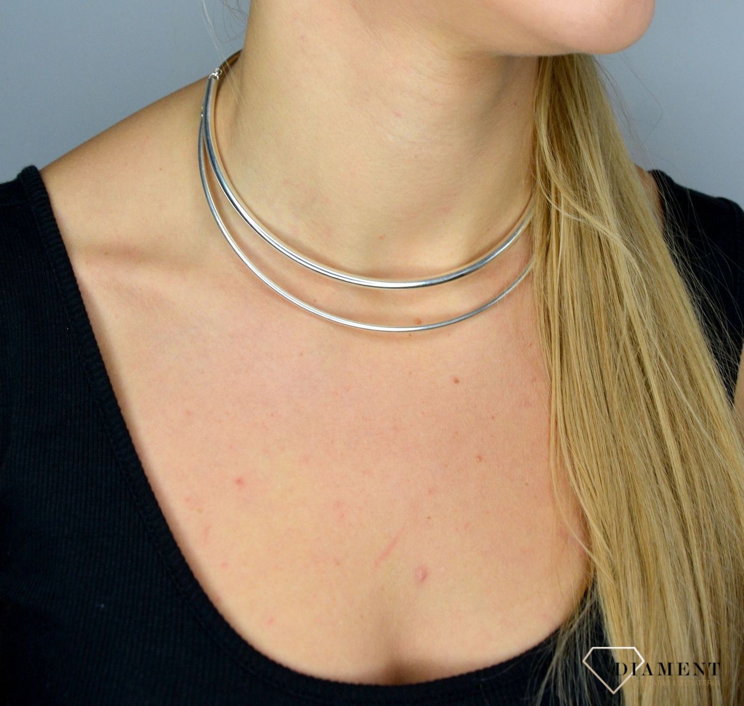 Srebrny naszyjnik 'Srebrna obroża' proste blaszki DIA-NSZ-1715-925.jpg