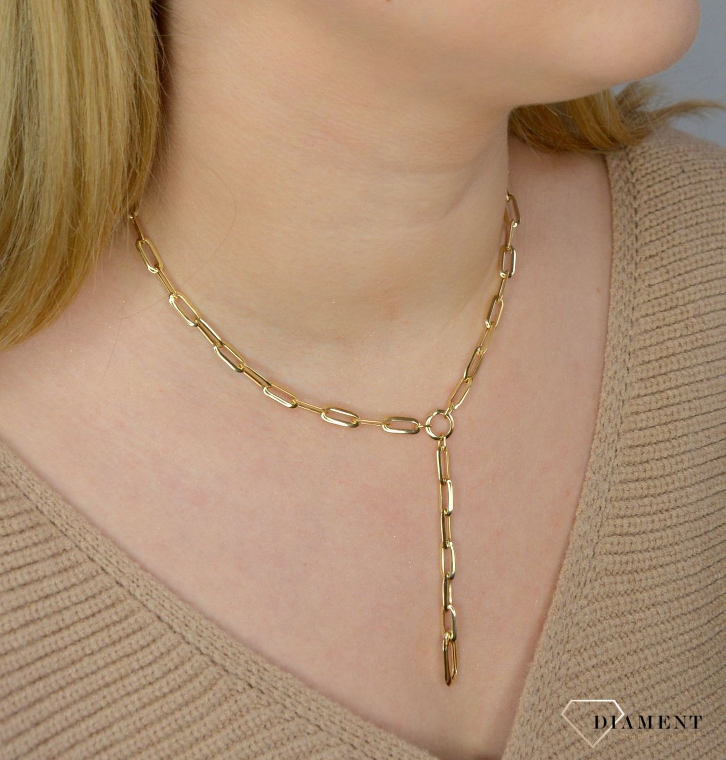 Złoty naszyjnik 585 'Naszyjnik gwiazd' DIA-NSZ-1735-585.jpg