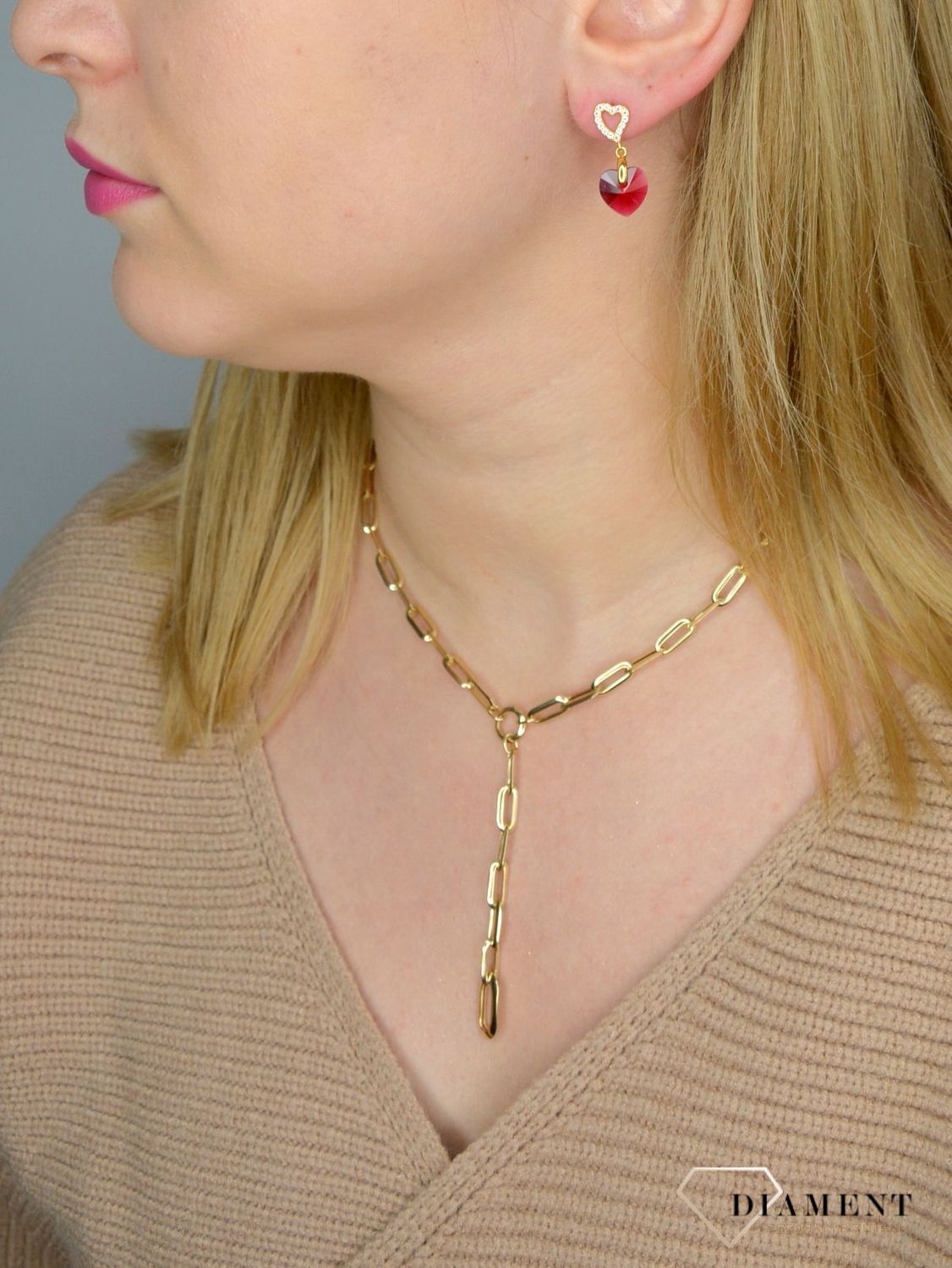 Złoty naszyjnik 585 'Naszyjnik gwiazd' DIA-NSZ-1735-585.jpg