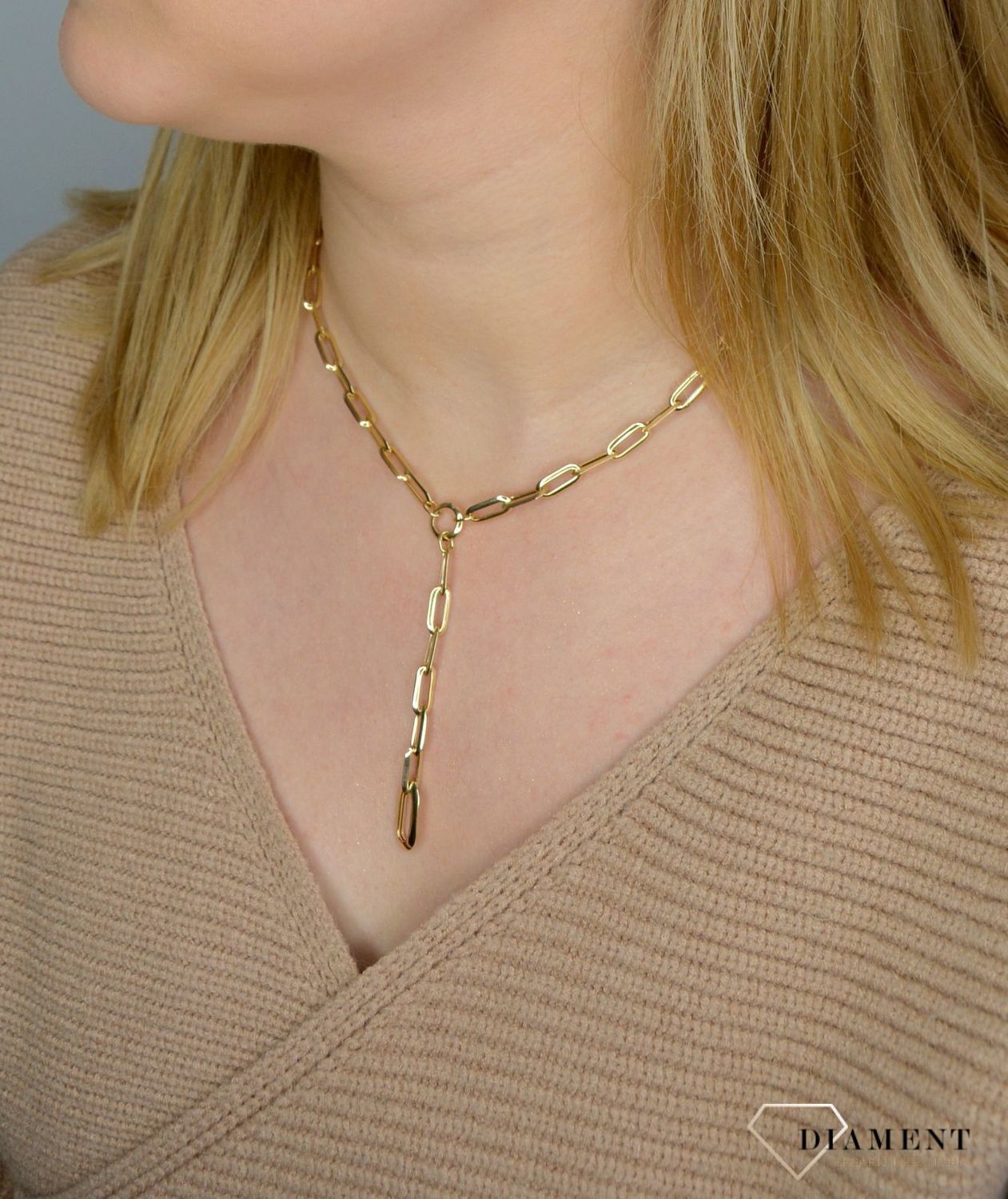 Złoty naszyjnik 585 'Naszyjnik gwiazd' DIA-NSZ-1735-585.jpg