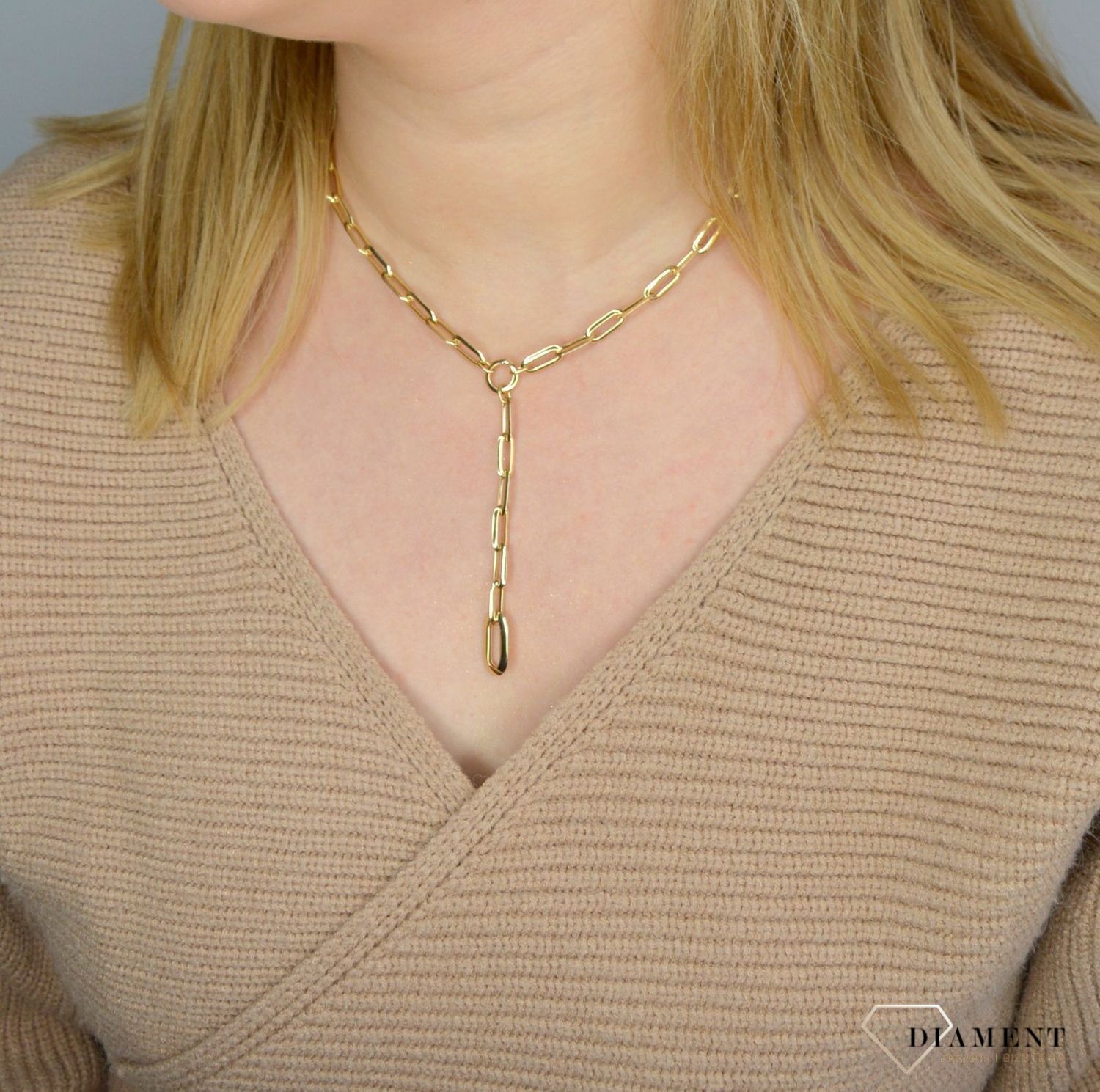 Złoty naszyjnik 585 'Naszyjnik gwiazd' DIA-NSZ-1735-585.jpg