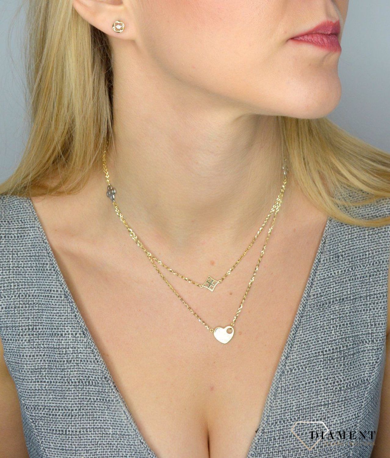 Złoty naszyjnik koniczynki liluo 585.jpg