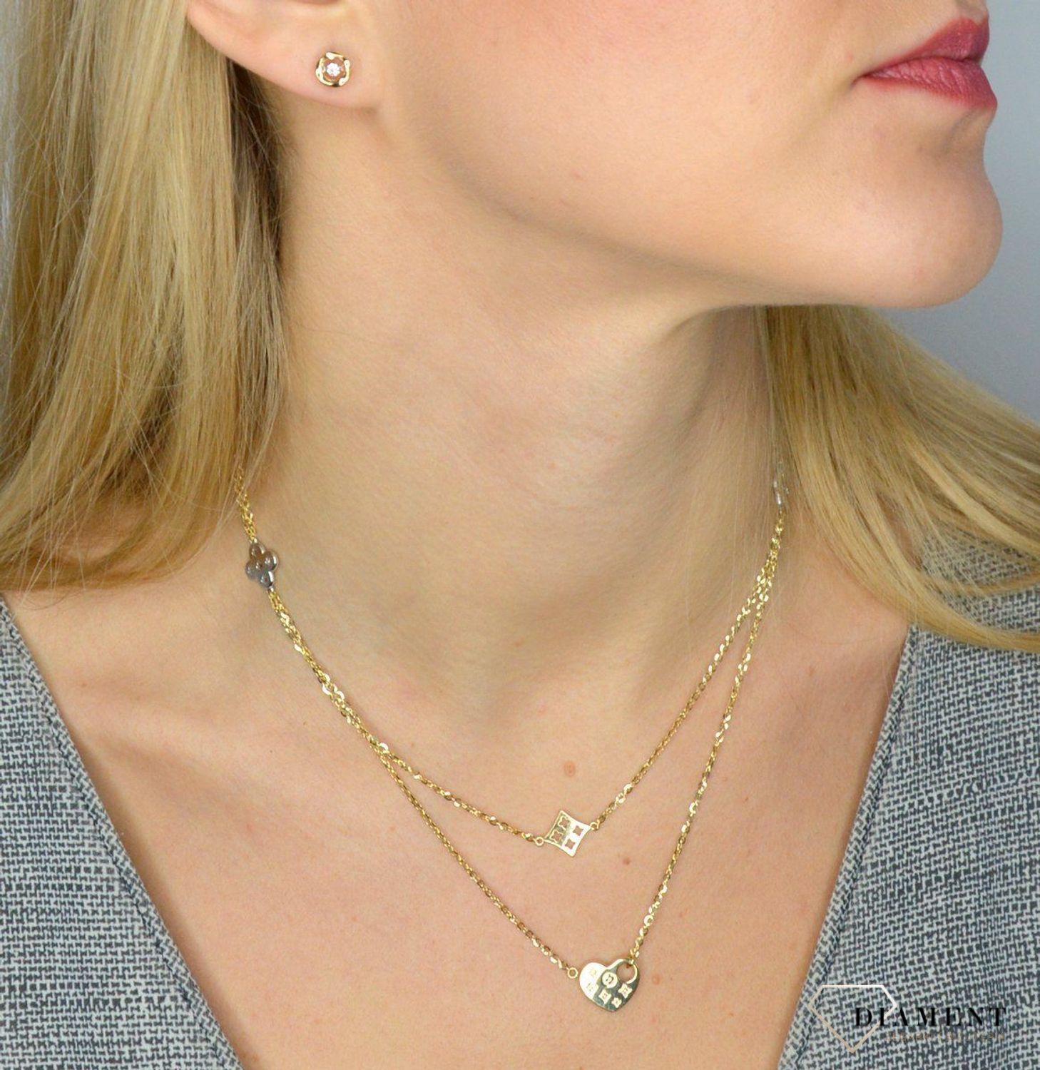 Złoty naszyjnik koniczynki liluo 585.jpg