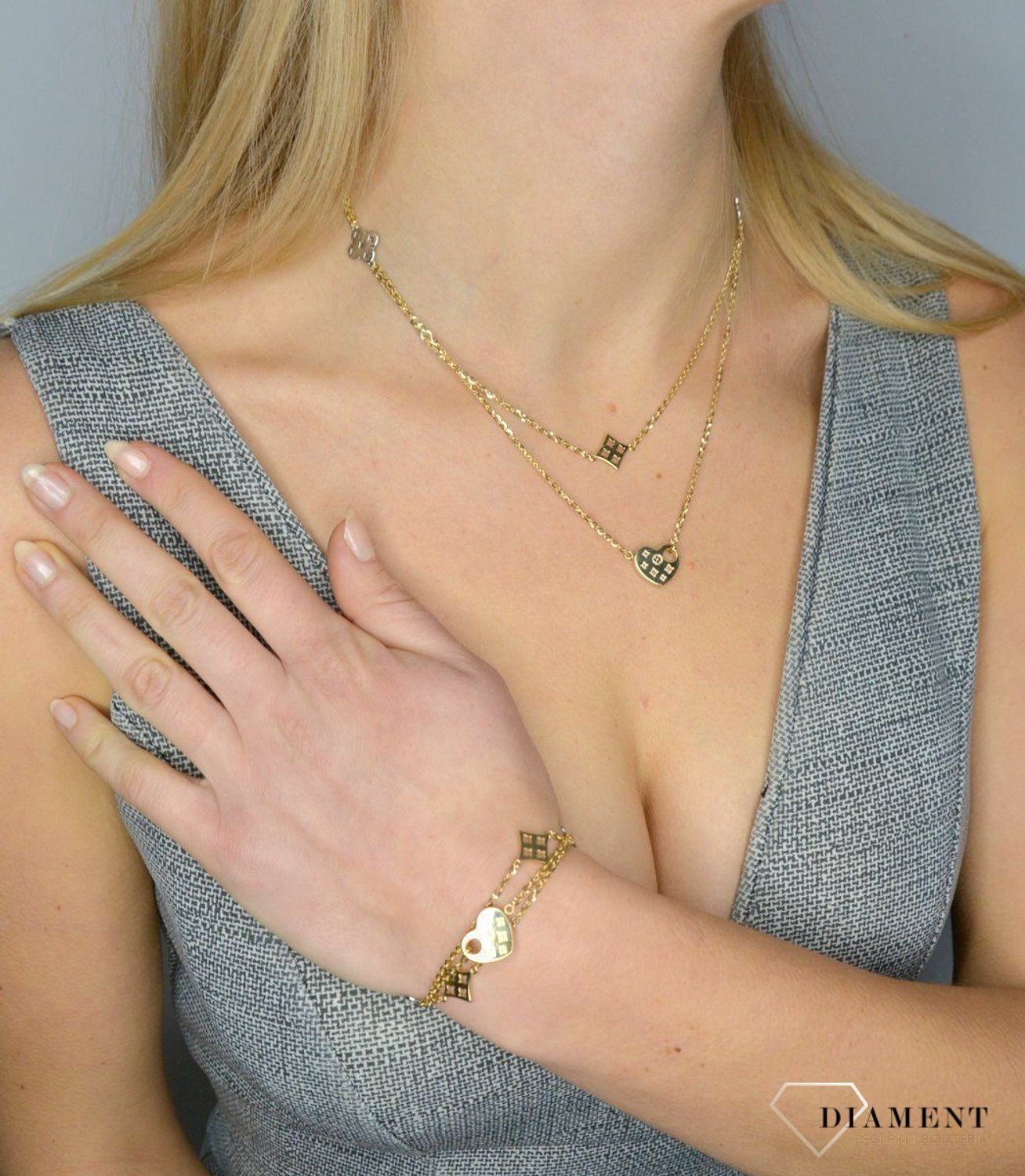 Złoty naszyjnik koniczynki liluo 585.jpg