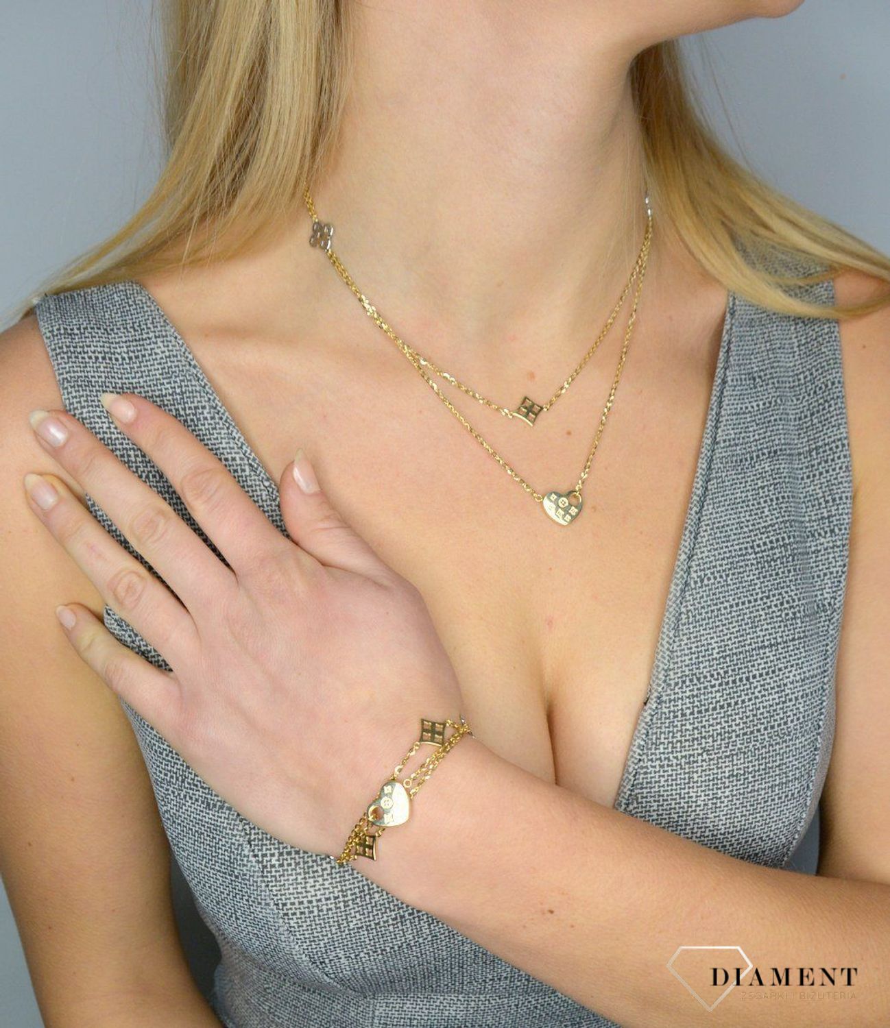 Złoty naszyjnik koniczynki liluo 585.jpg