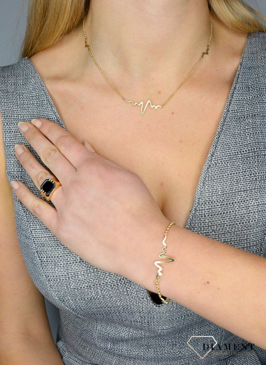 Złoty naszyjnik 'linia życia EKG' 585 DIA-NSZ-1762-585.jpg