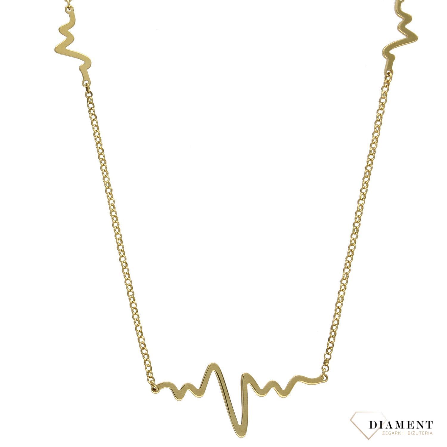 Złoty naszyjnik 'linia życia EKG' 585 DIA-NSZ-1762-585.jpg