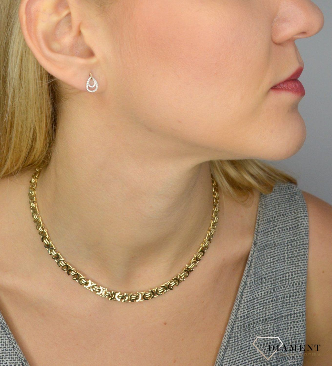 Naszyjnik złota kolia 585 'Urok gwiazdy' DIA-NSZ-1771-585.jpg