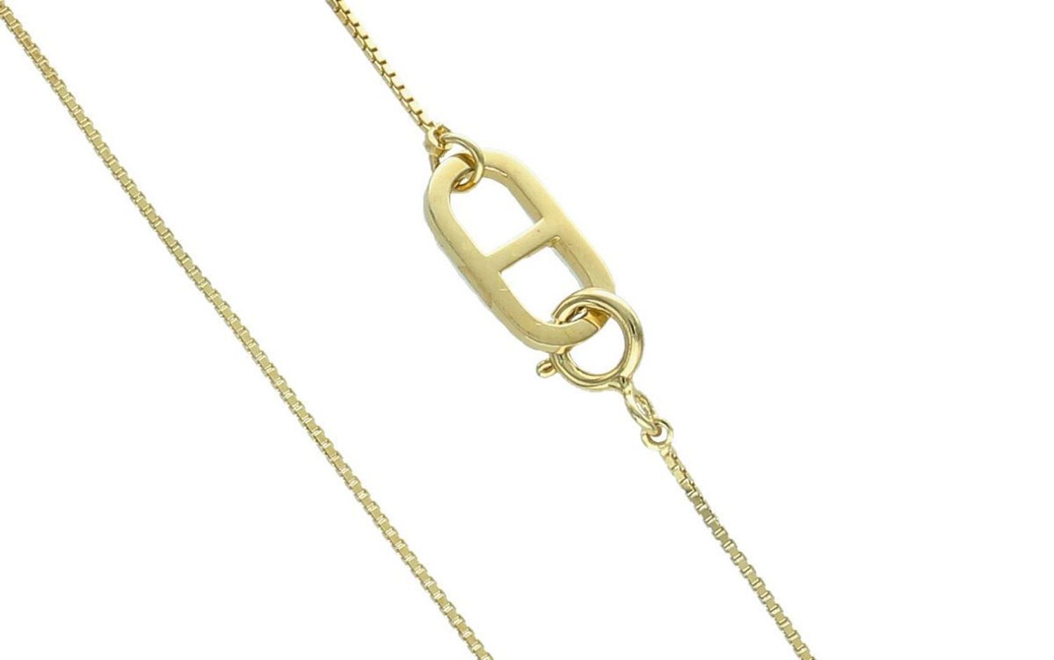 Naszyjnik srebrny pozłacany 925 – łańcuszek kostka z ozdobami, 50 cm, 2,93 g.jpg