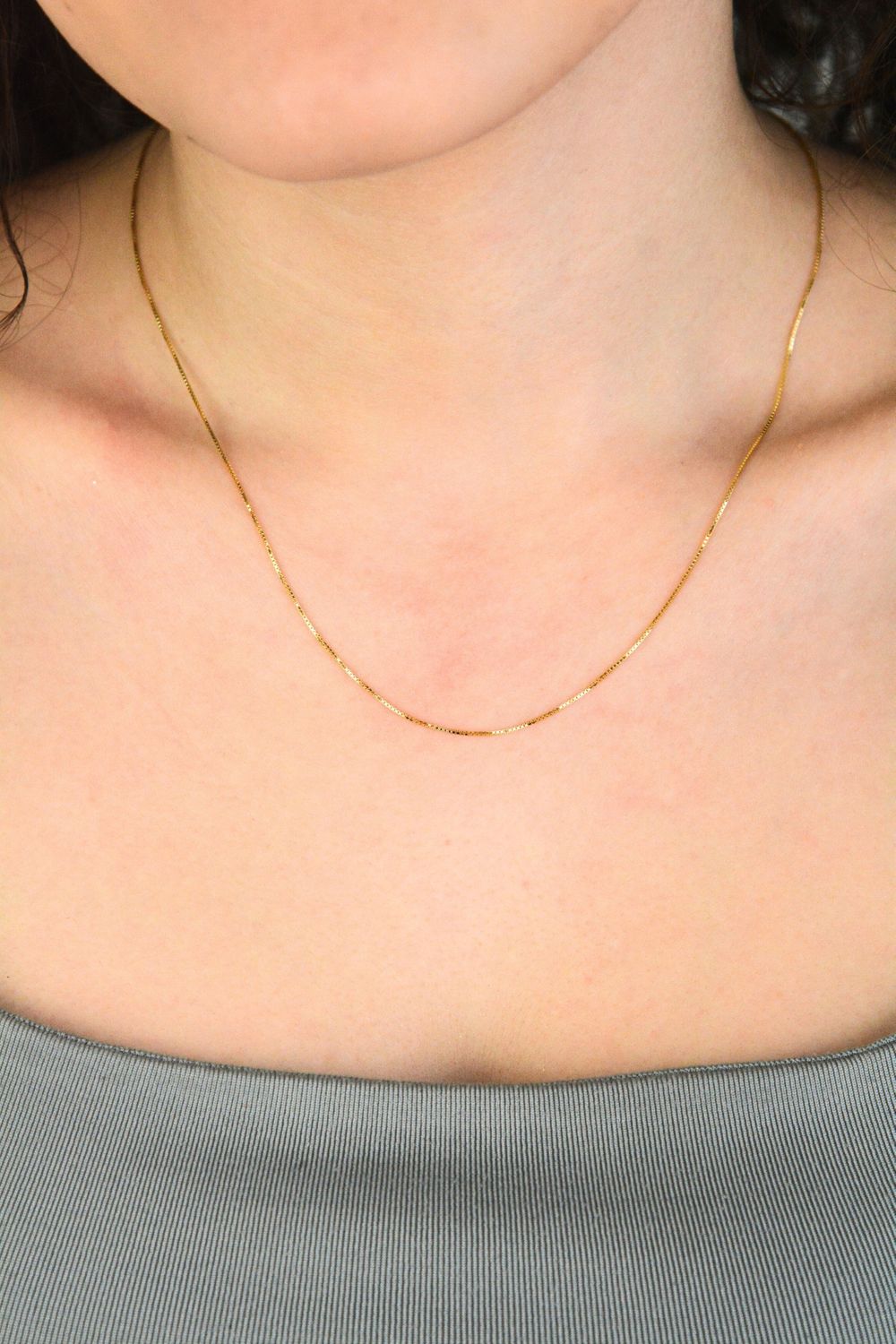 Naszyjnik srebrny pozłacany 925 – łańcuszek kostka z ozdobami, 50 cm, 2,93 g.jpg