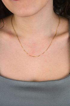 naszyjnik srebrny pozłacany, łańcuszek typu kostka, srebro 925, naszyjnik damski 50 cm (1).jpg