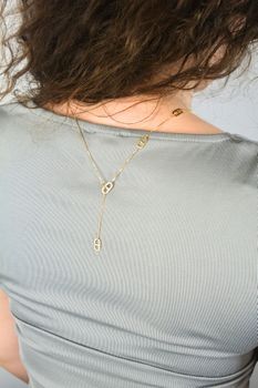 naszyjnik srebrny pozłacany, łańcuszek typu kostka, srebro 925, naszyjnik damski 50 cm (3).jpg