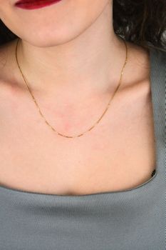 naszyjnik srebrny pozłacany, łańcuszek typu kostka, srebro 925, naszyjnik damski 50 cm (4).jpg