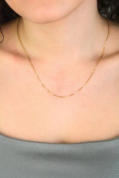 naszyjnik srebrny pozłacany, łańcuszek typu kostka, srebro 925, naszyjnik damski 50 cm (5).jpg